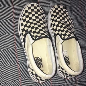 Checkered Slip-on Vans. Nearly perfect condition